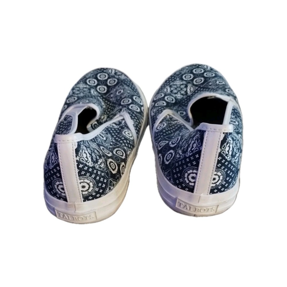Talbot's Blue & White Bandana Print Slip On Shoes Women's 8M - Picture 3 of 6